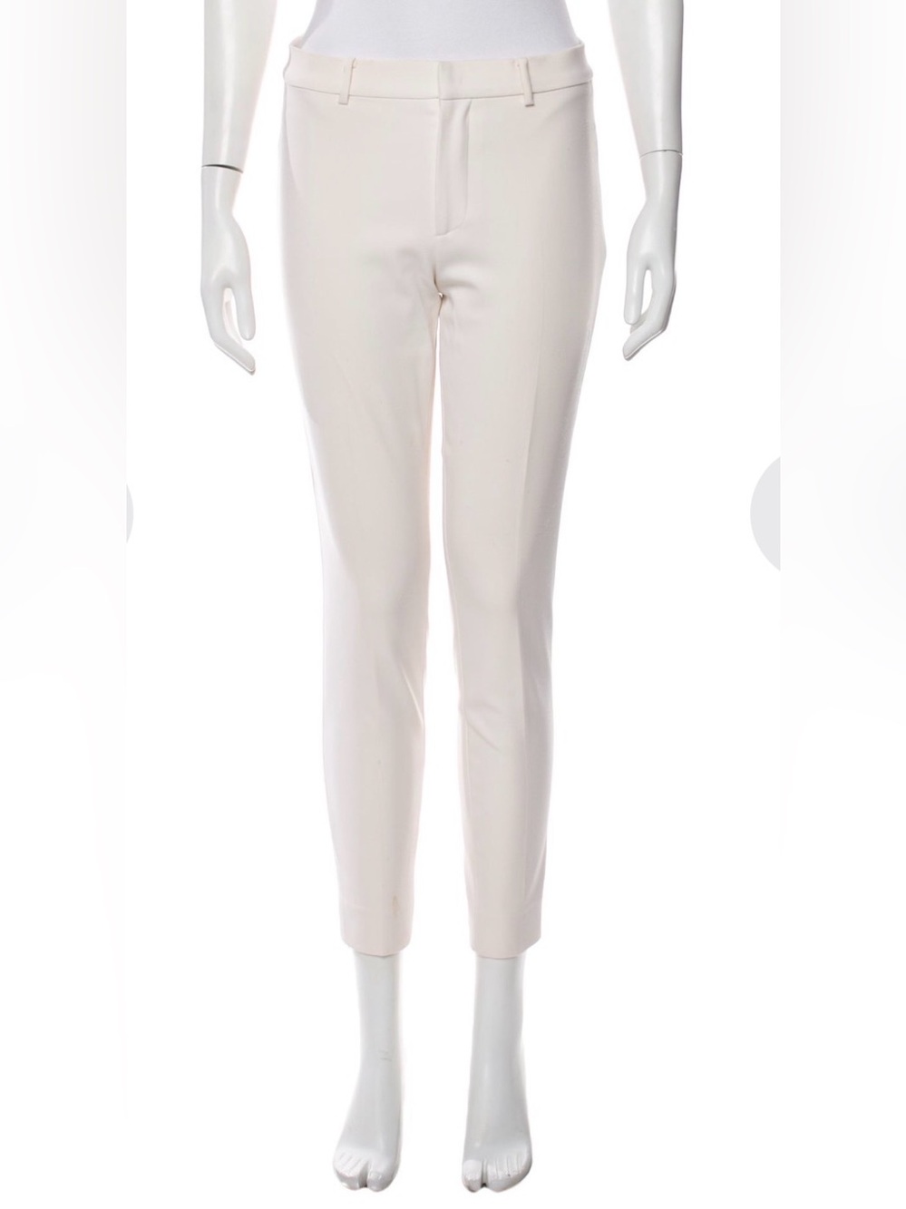 $10gift💕RL Black Label 100%Silk lining Slim Straight Ankle Pants - Cream